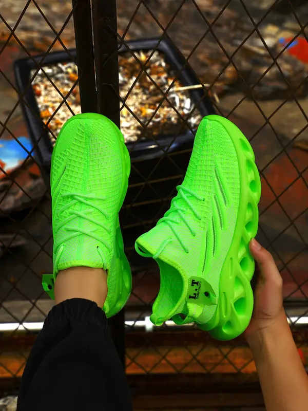 Mens Shoes, Ultra-light Textured Design Lace-up Trainers for Treadmill Wear As Gift, Workout Sneakers, Casual Twist Sole Design Sports Running Shoes for Summer 2025 6