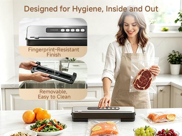 DREAME VS20 Automatic Vacuum Sealer Machine, -65kPa Suction, Guided Bag Placement, Reinforced Double Seal, 5 Modes with Cutter for Meat, Moist Foods, Sous Vide Meal Prep, Vacuum Sealing Machine,back to school,back to school haul