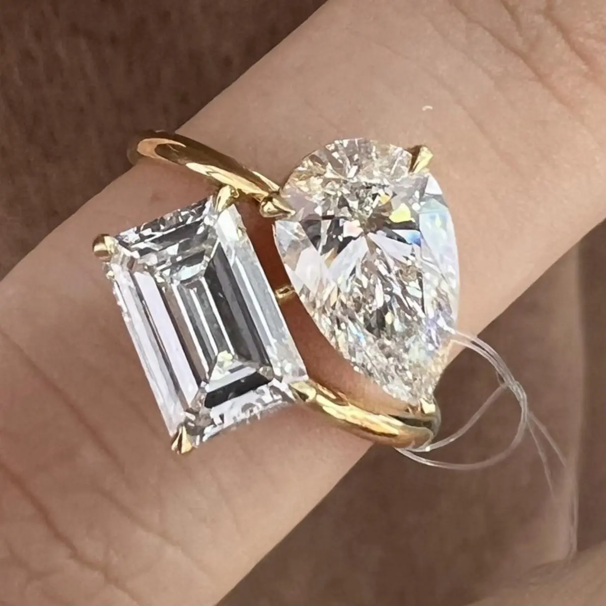 9k labgrown diamond ring 2.57g D1.54+1.54ct lf2133