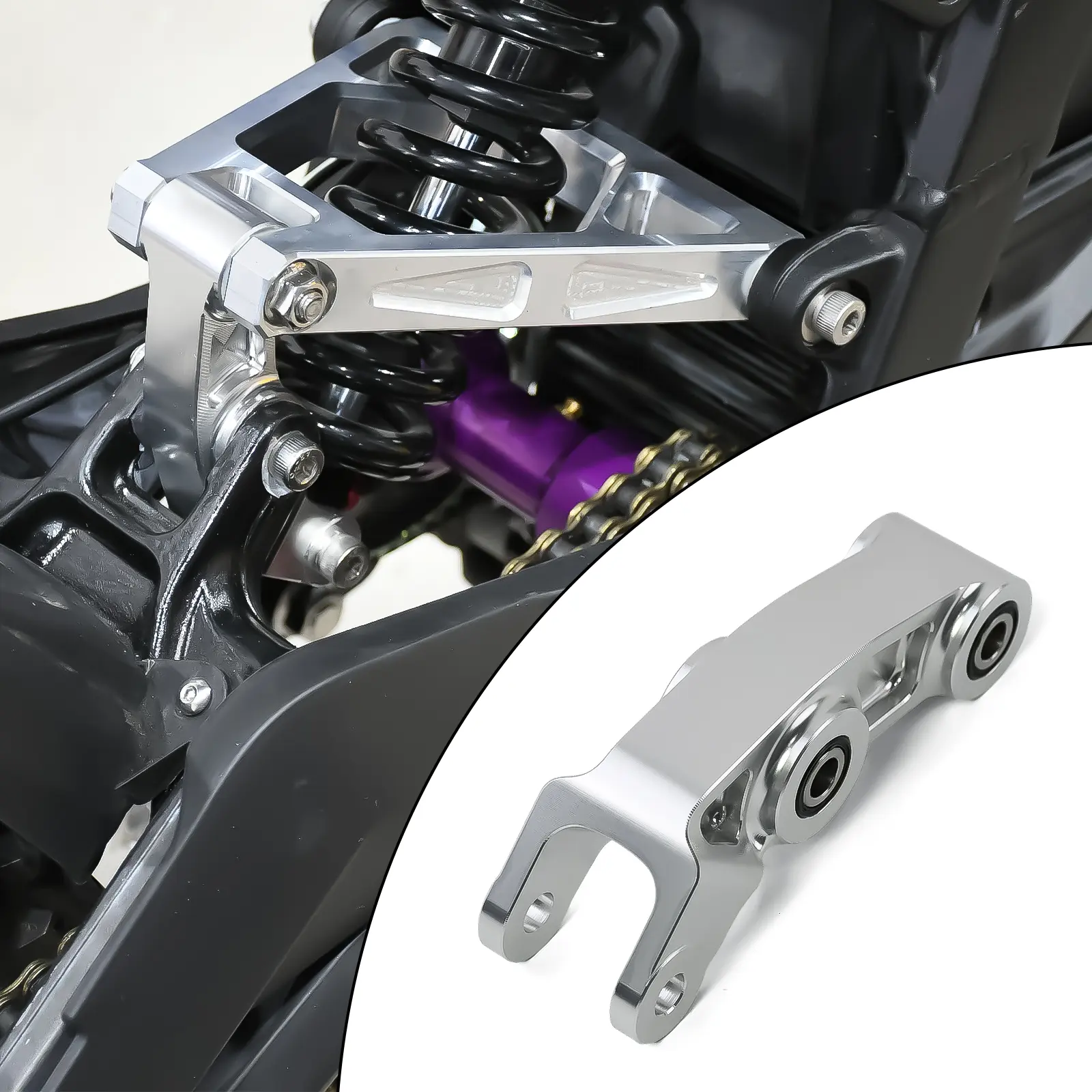 Rear Shock Bracket for Surron LBX LBS CNC Aluminum Reinforced Rear Shock Absorbing Cradle for Segway X160 X260 Suspension Triangle Linkage Light Bee X S Surron Motorcycle Accessories Parts or Off-Road Electric Dirt Bike Upgrade