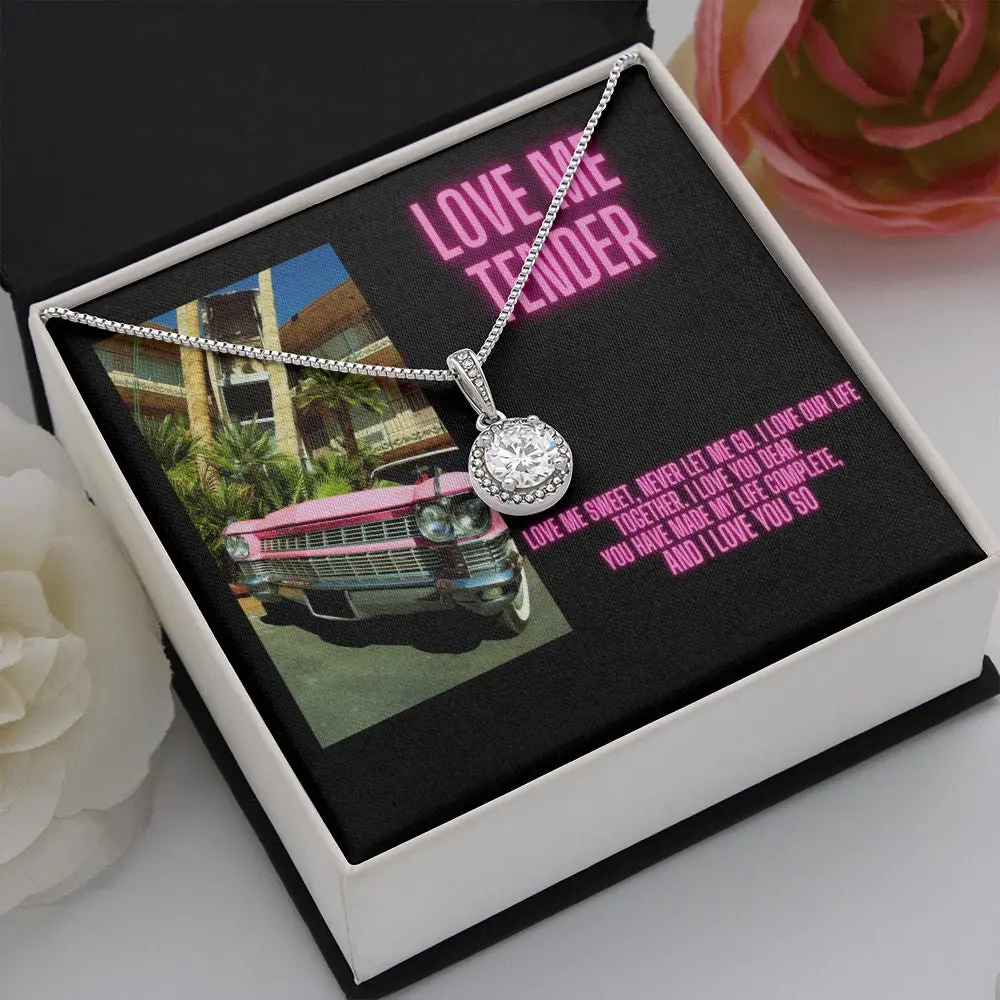 Elvis Presley Necklace Charm Love Me Tender Elvis Inspiration Elvis Fans Pink Cadillac Gift