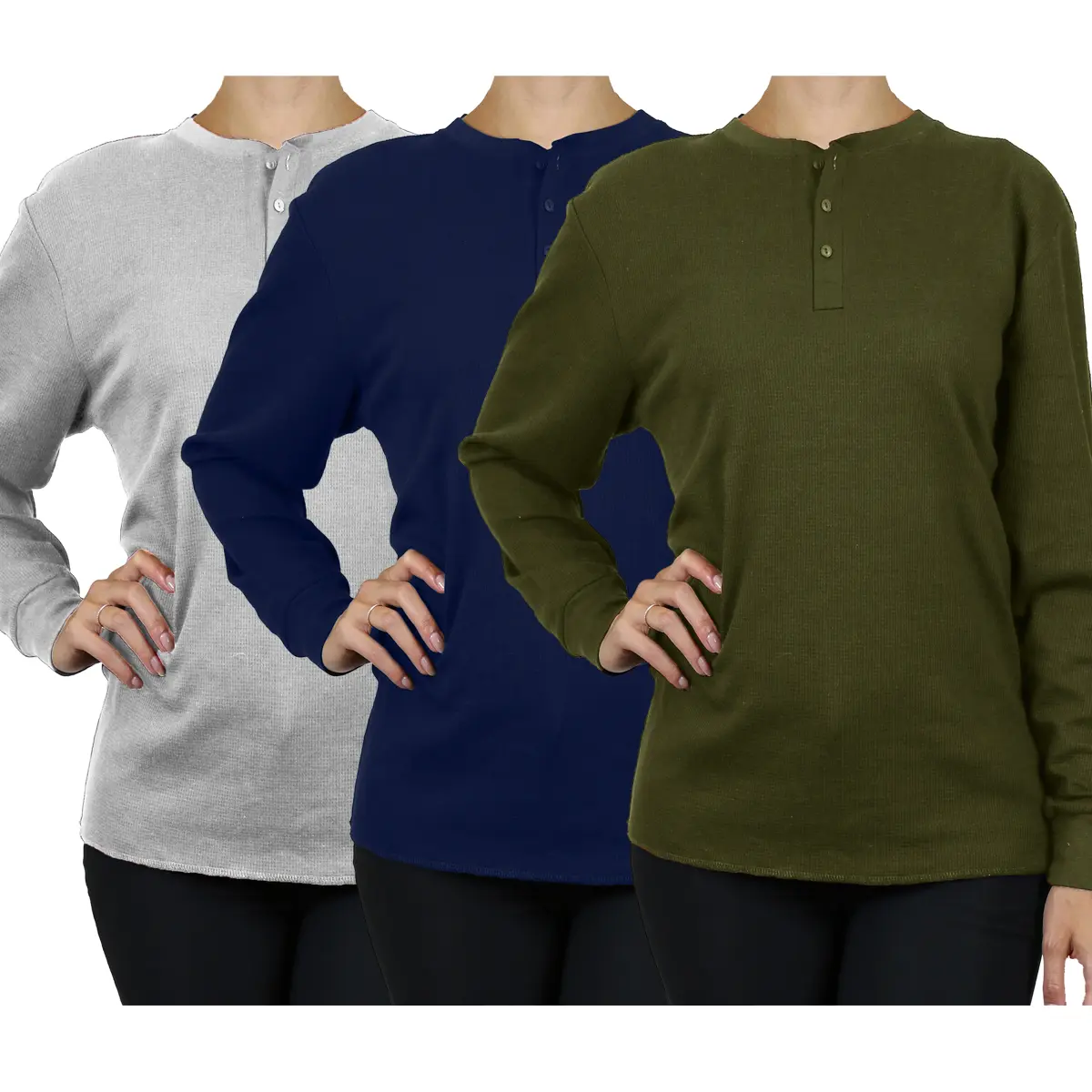 Heather Grey-Navy-Olive