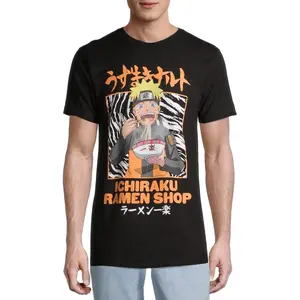 Shippuden Mens Ichiraku Ramen Shop Anime Black Shirt