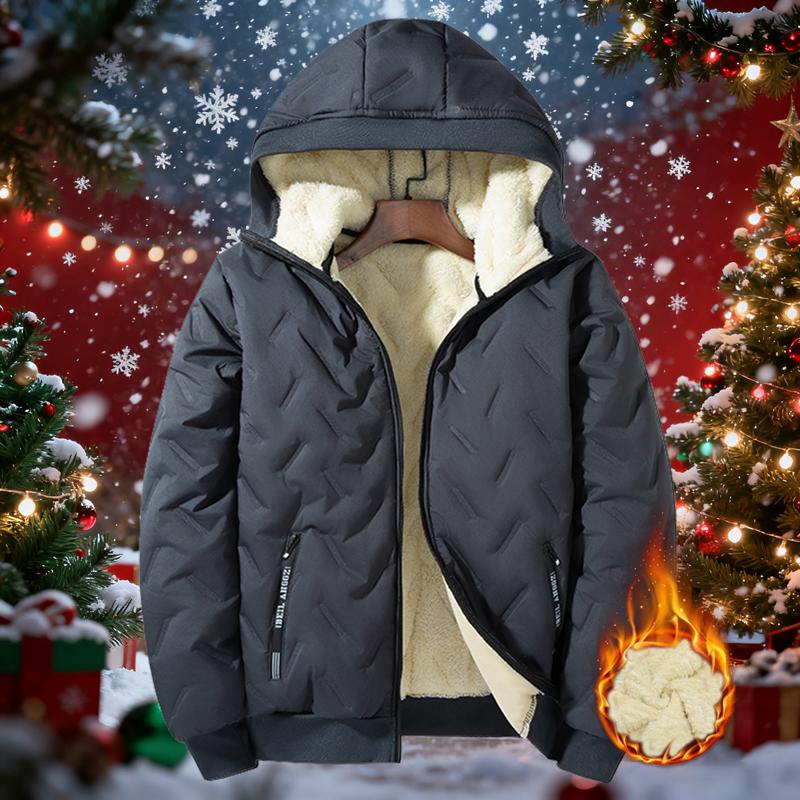 Men's Autumn Winter Fleece Lined Cotton Jacket Warm Padded Full Zip Soft Polyester Lining Zipper Pockets Suitable for Cold Weather Machine Washable Regular Fit Men's Casual Fashion Coat