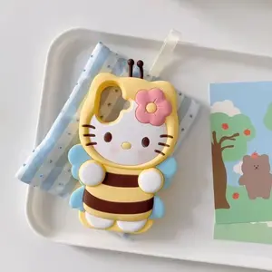 Sanrio 3D Hello Kitty Phone Case - Cute and Colorful Bumblebee Silicone Design