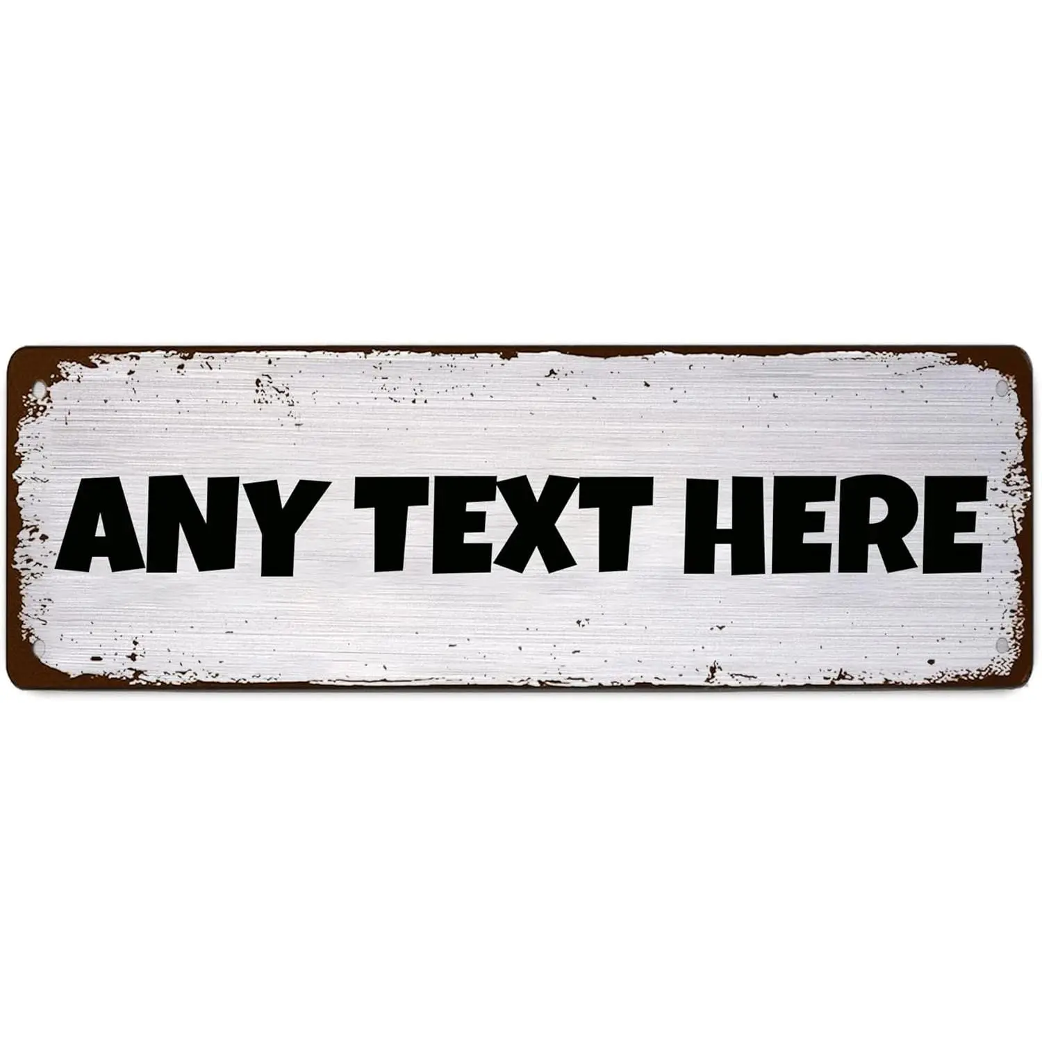 Customizable Metal Decor Sign - Personalized Text Name Print, Aluminum Signage for Home Office Decor, Outdoor Use, 4x16 in & 8x12 in Tin Sign