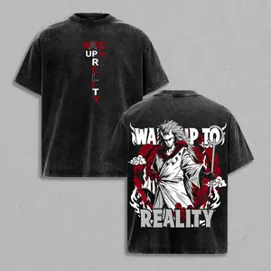 ''Madara Uchiha'' - Wake Up To Reality Anime Graphic T-Shirt, Edo Tensei Madara War Arc Manga Streetwear Tee, Vintage Washed Oversized Heavy Cotton Shirt, Japanese Anime Graphic Top, Gift For Anime Fans