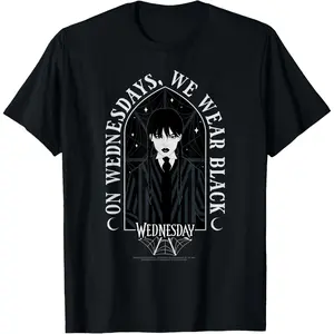 Men's Short Sleeve Leisurely Top Wednesday On Wednesdays We Wear Black Goth T-Shirt