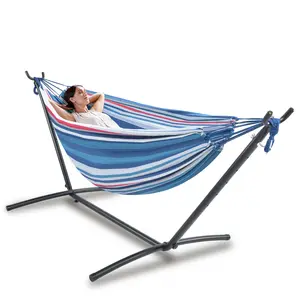 Hammock Comfortable with Stand for Hanging Sturdy 440lbs Capacity Hammock for Camping Outside Garden Outdoor Indoor Patio Backyard