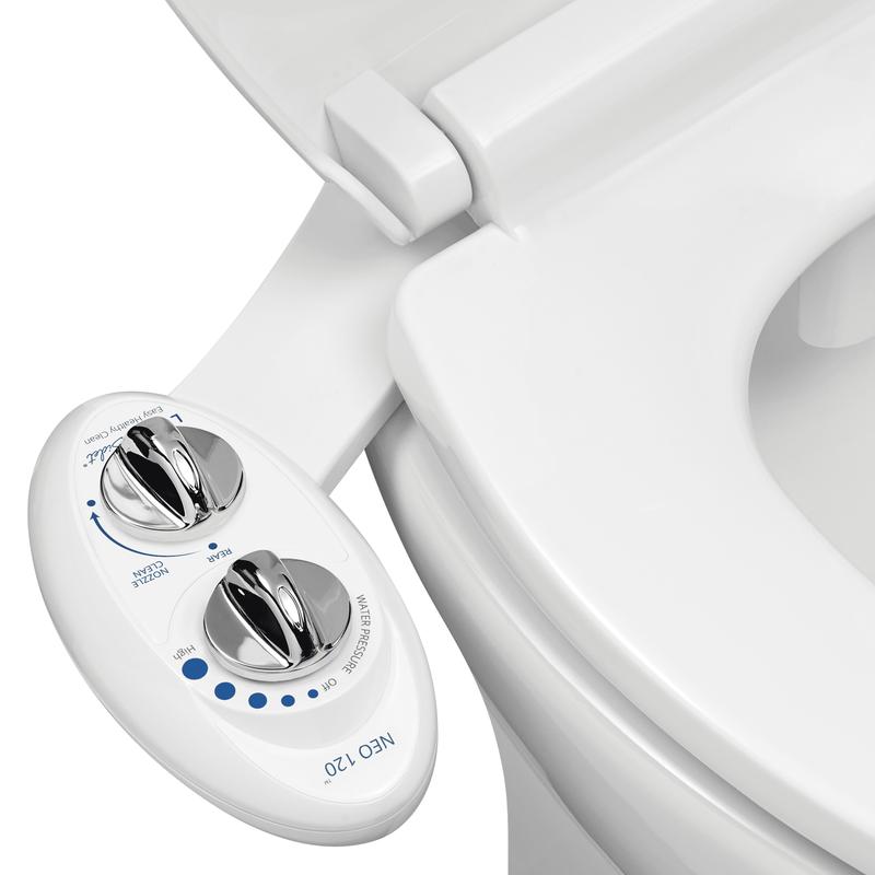 LUXE Bidet NEO 120 - Rear Wash, Self-Cleaning Nozzle, Fresh Water Non-Electric Bidet Attachment for Toilet Seat, Adjustable Water Pressure