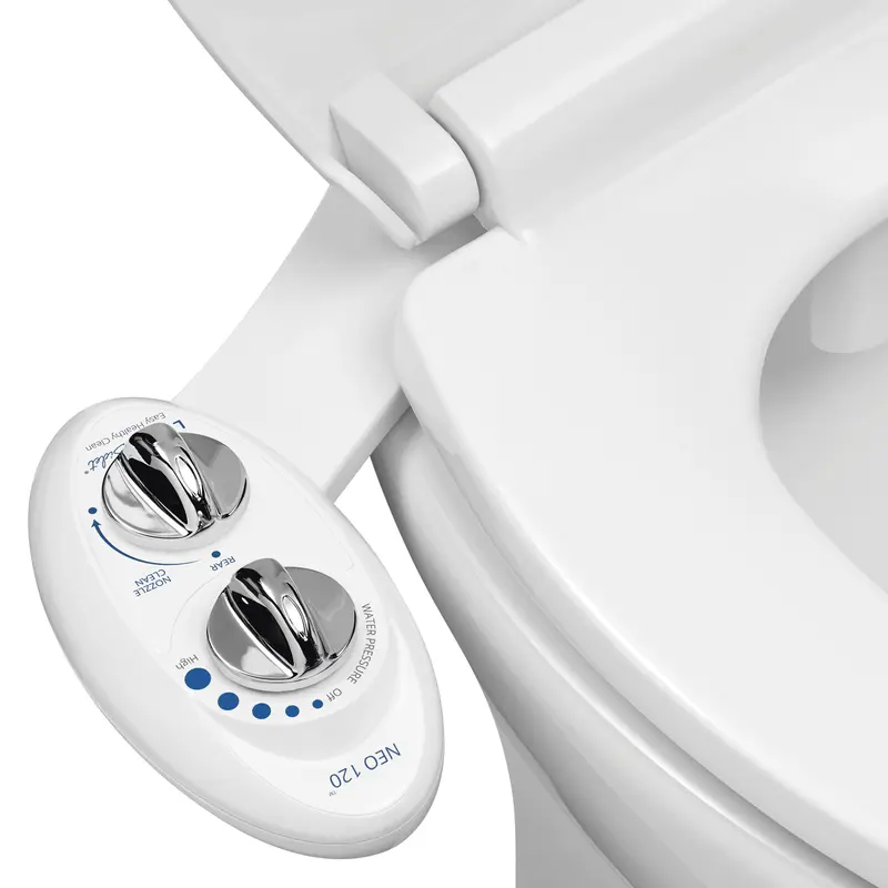 LUXE Bidet NEO 120 - Rear Wash, Self-Cleaning Nozzle, Fresh Water Non-Electric Bidet Attachment for Toilet Seat, Adjustable Water Pressure