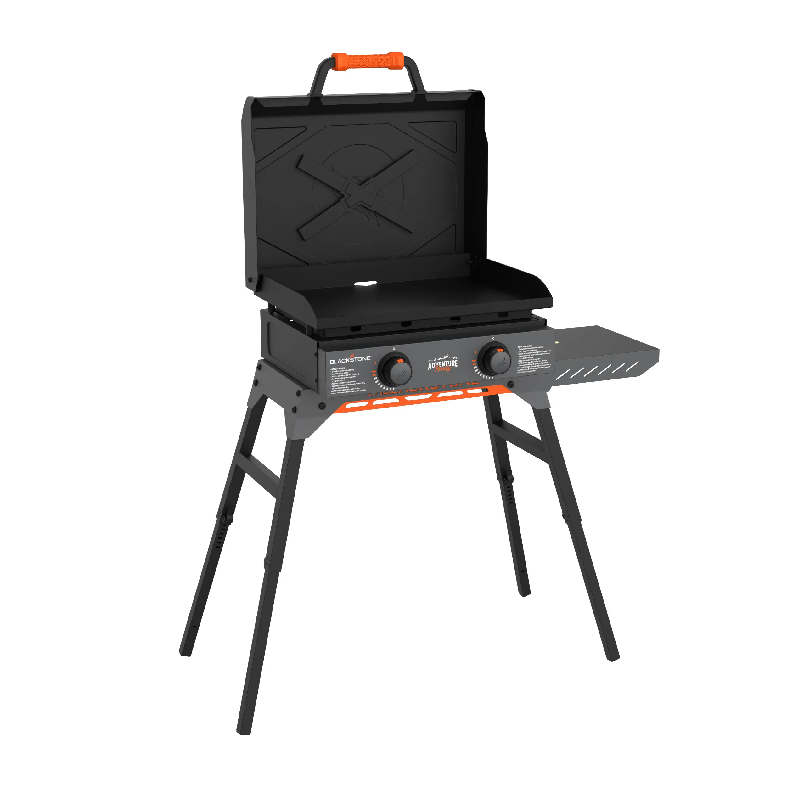 Blackstone Adventure Ready Outdoor Griddle, 22 Inch 2-Burner Flat Top Grill with Hood and Stand, Gray