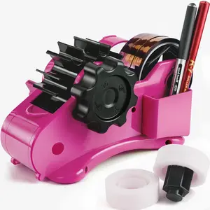 Cute  Heat Tape Dispenser with Pen Slot and 1"& 3" Dual-roll cores,semi-Automatic Desk 3/4" Sublimation Tape Dispenser & Cut, Designed for Office,School and Warehouse.