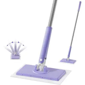 No-wash Mop, Lightweight Flat Mop, Uses Disposable Face Towel, Hands-Free Replacement, Dry and Wet Multi Surface Floor Cleaner, Bathroom Cleaning, Flat Mops