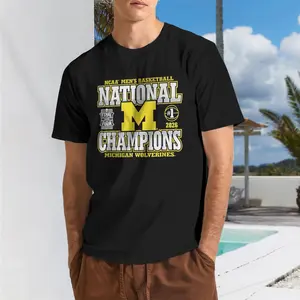 Michigan Wolverines National Champs 2026 M Basketball Black T-Shirt
