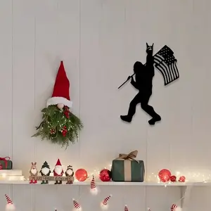 1pc American Flag Metal Garden Stakes Wall Art, American Flag Statue Mural, Perfect for Yard & Garden, Ideal Gift for Patriotic Garden Enthusiasts, Weather-Resistant Metal