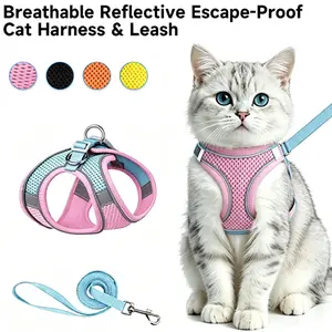 Zoomie Zone Escape-Proof Cat Harness and Leash Set - Adjustable No-Choke Soft Mesh Cat Vest, Reflective Walking Harness for Cats & Kittens, Lightweight & Comfort Fit