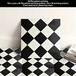 10 thickened self-adhesive floor stickers, PVC waterproof and wear-resistant leather floor stickers, art pattern, suitable for kitchen, bathroom, living room, floor installation, 11.81x11.81 inche