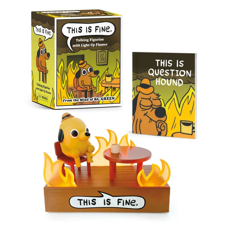 This Is Fine Talking Figurine by RP Minis [Novelty Gift]