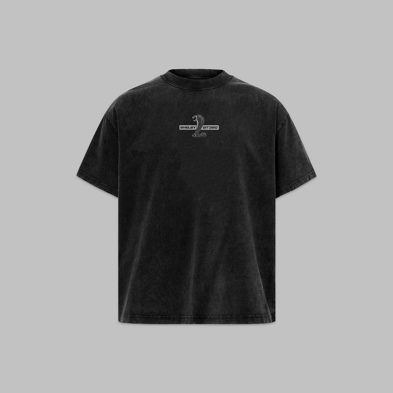 Mustang Shelby GT350 Vintage graphic Acid ed T-shirt Car Clothing Racing Shirt Sport Car Shirt Cotton Menswear Superior Cotton T-Shirt