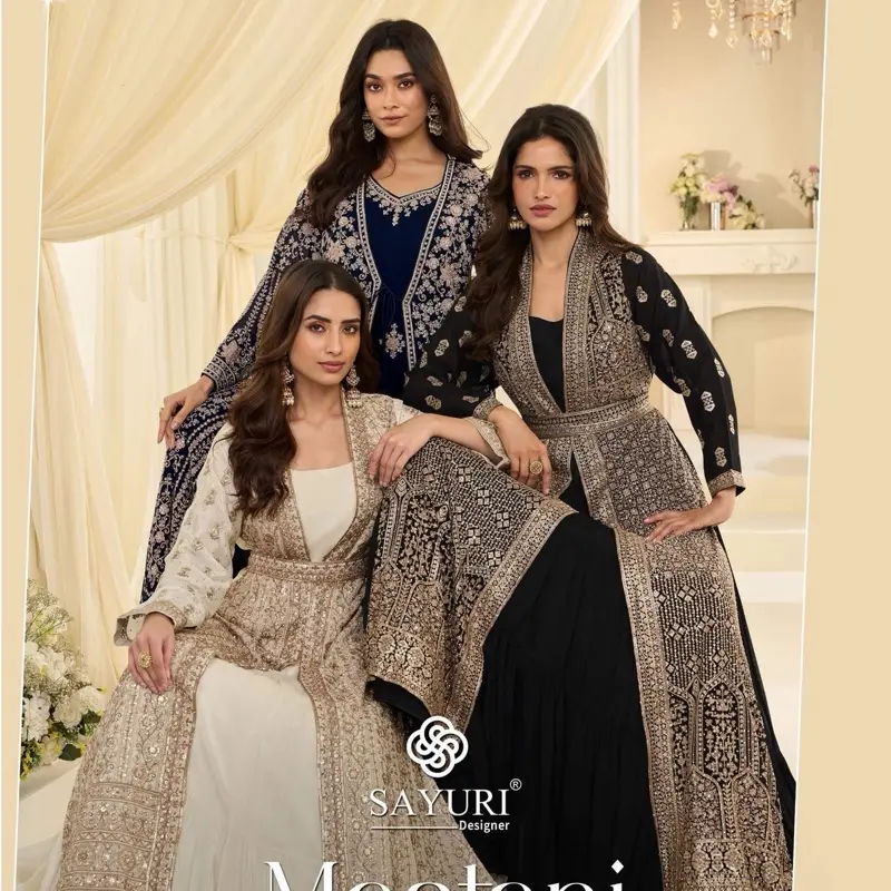 Luxurious Silk Style Wedding Dress - Gown, Size XL/42 Comfortable Ready-Made Sayuri Mastani Gown, Size XL/42 Ethnic Clothes for Special Occasions