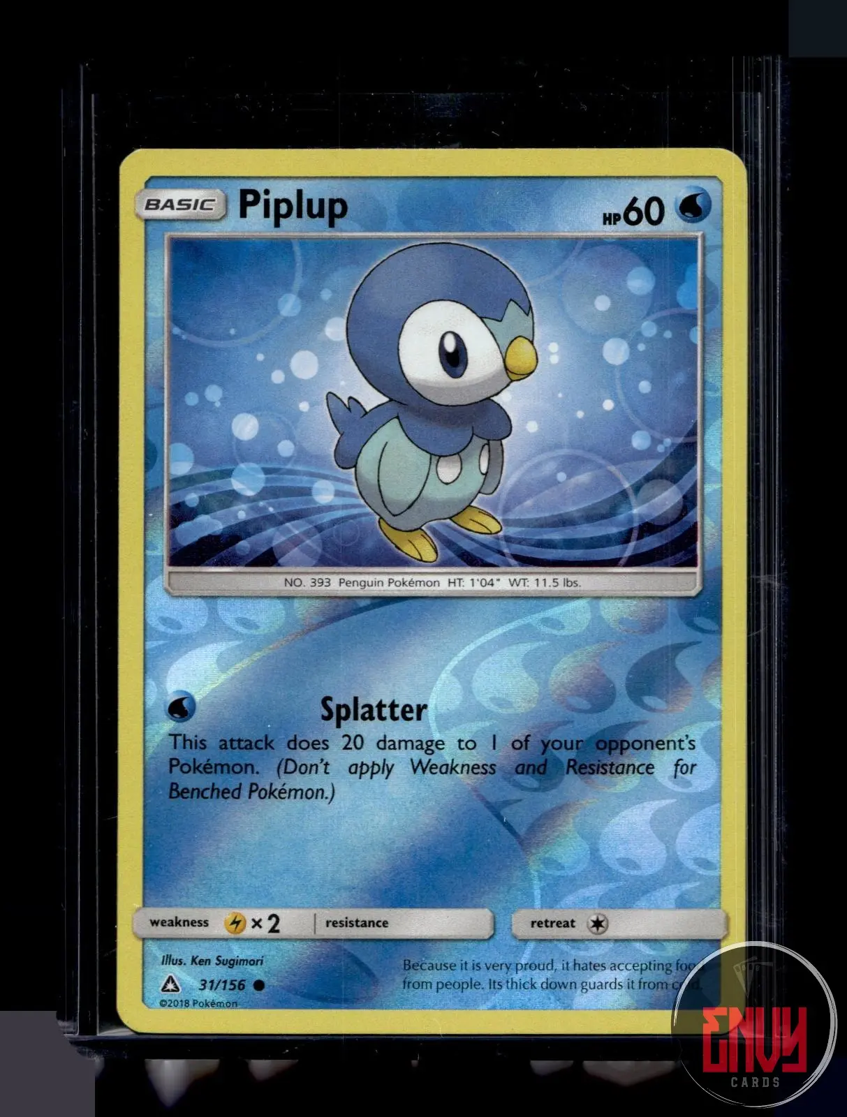 Piplup Near Mint 31/156 Common Ultra Prism Pokemon Reverse Holo