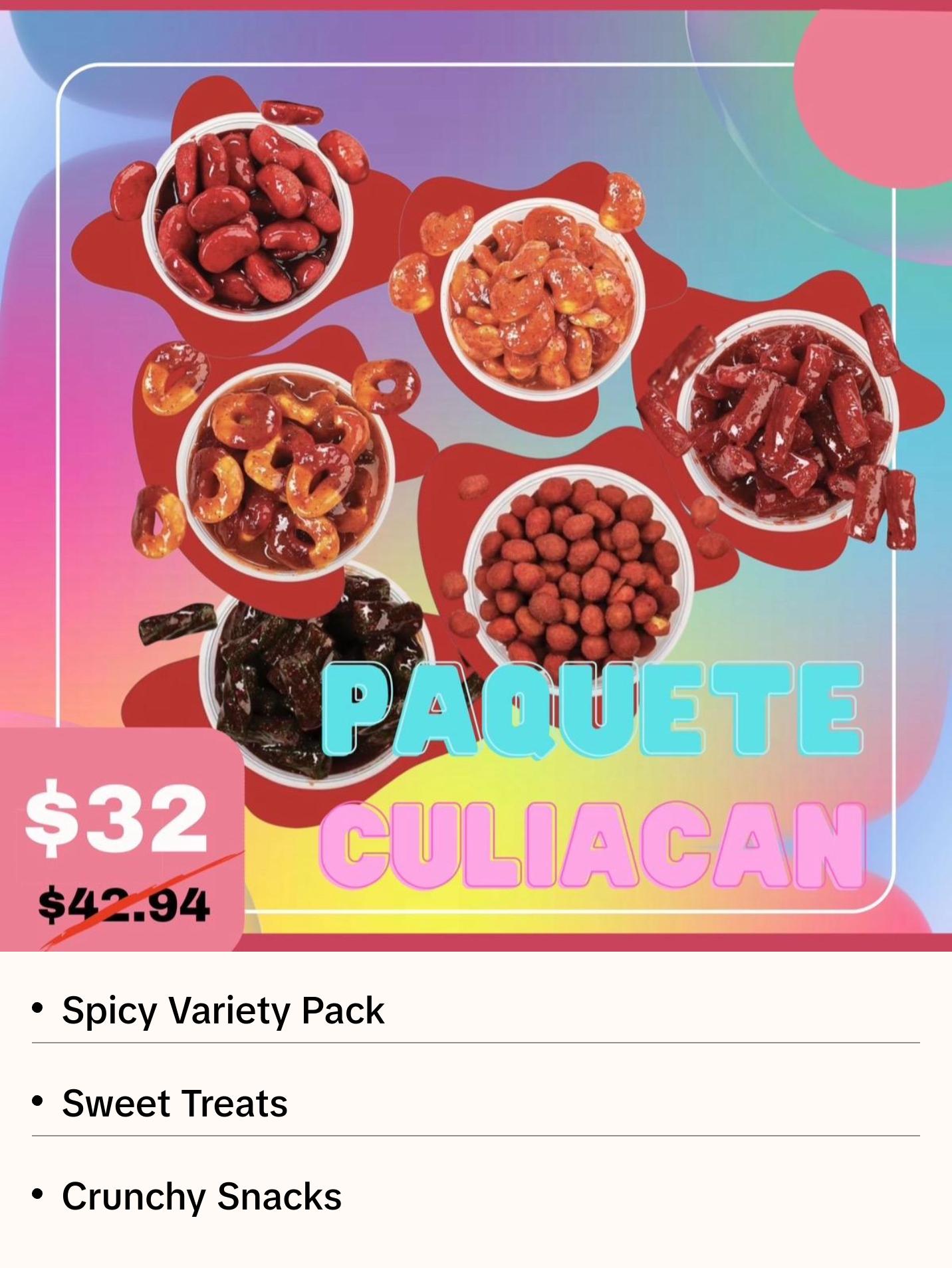 Paquete Culiacan candy bundle