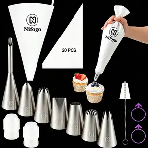 Pastry Decorating Tools 33/40pcs Complete Cake Decorating Supply Kit, Rotating Cake Turntable, Stainless Steel Icing Nozzles & Reusable Piping Bags For Home Beginner Bakers