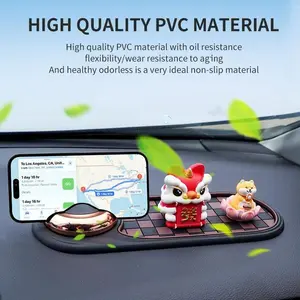 Multifunctional Car Anti-Slip Pad with 360° Rotating Phone Holder Universal Dashboard Mat for Phone Keys & Decor High-Grip PVC Material Safe Durable 2-in-1 Solution for All Phones & Cases