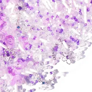 B500]Tiny Orchid Blossom DIY Beads DIY Charms Set LL