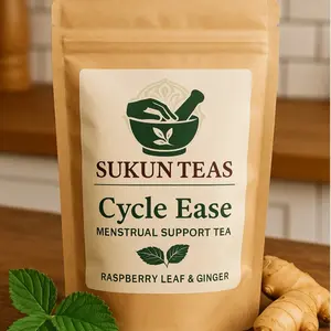 Sukun Teas Cycle Ease Menstrual Support Tea Raspberry Leaf & Ginger Blend for Uterine Health & Comfort