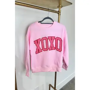 Lulu Mac Pink Sweatshirt XOXO Red Gingham