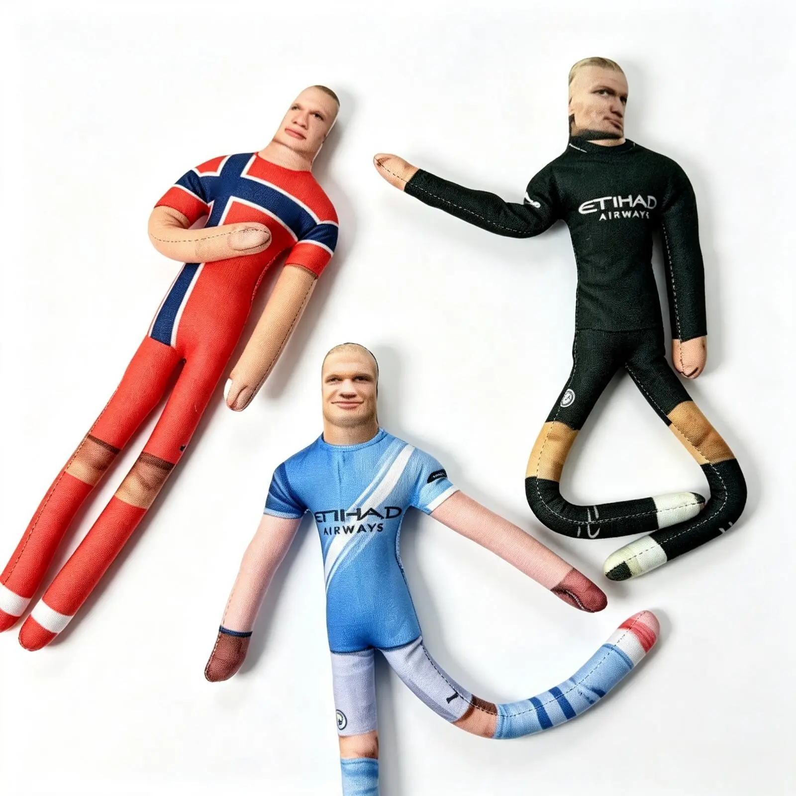 Funny Soccer Player Plush Toy, Poseable Football Doll with Movable Joints, Soft Stuffed Character Figure, Birthday Gift for Soccer Lovers，Christmas Stocking Stuffers