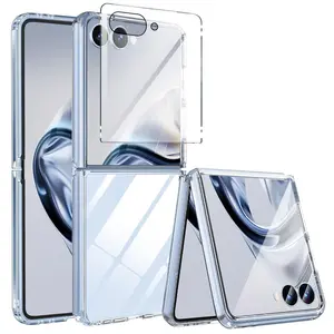 For Samsung Galaxy Z Flip 7 Case,Magnetic Built-in Screen Protector [Compatible with MagSafe]-Inside TPU Hydrogel Film + Front/Back HD Clarity Screen Protector,Clear