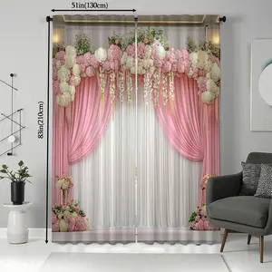 2-Piece Decorative Curtain Set, Door Curtain for Living Room Bedroom Kitchen Bathroom, High-Definition Print Fabric