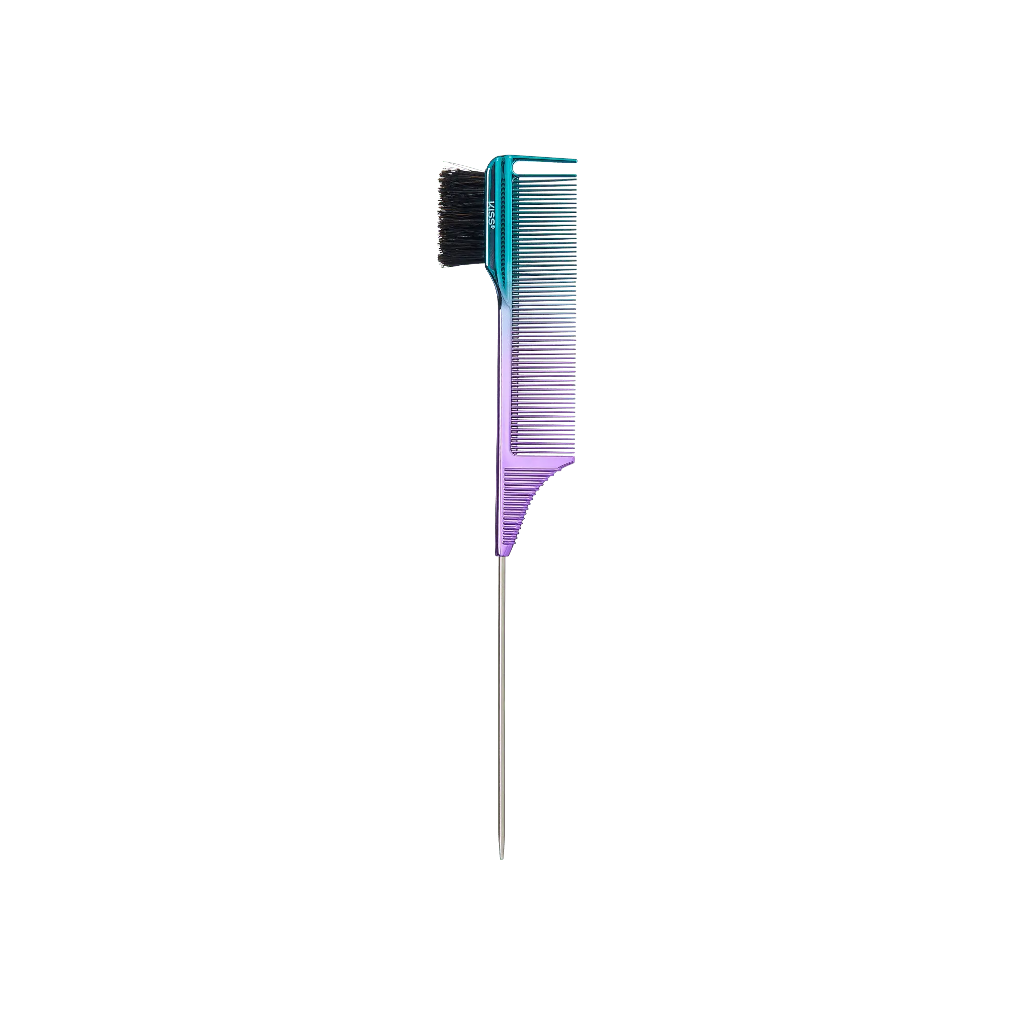 Kiss Colors & Care 3-in-1 Ombre Chrome Edge Combrush | Edge Styling Brush, Baby Hair Brush, Edge Control Brush, Parting Comb