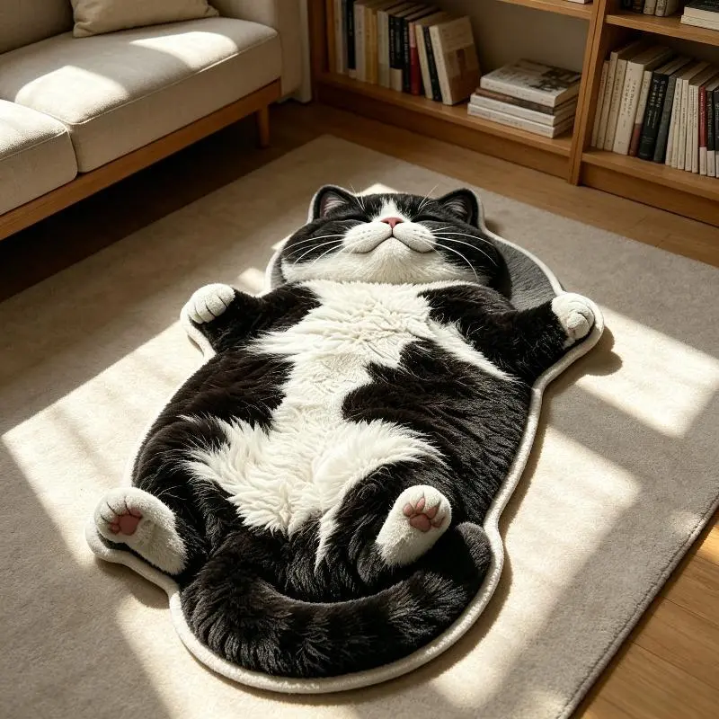 Mischievous And Cute Cow-Cat Shaped Special-Shaped Carpet, Fashionable And Unique Home Decoration for Living Room Carpet, Bedroom Bedside Carpet, Entrance Hall And Staircase Landing Floor Mat. A Wonderful Carpet for Giving As a Gift to