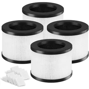 TZ-K1 Replacement Filter Compatible with ToLife TZ-K1 Air Clean Purifier, AROEVE MK01 MK06 / Kloudi DH-JH01/FreAire KN-6391RGB,3-in-1 H13 HEPA Filter with Extra 20 Aroma Pads. 4 Pack (White)