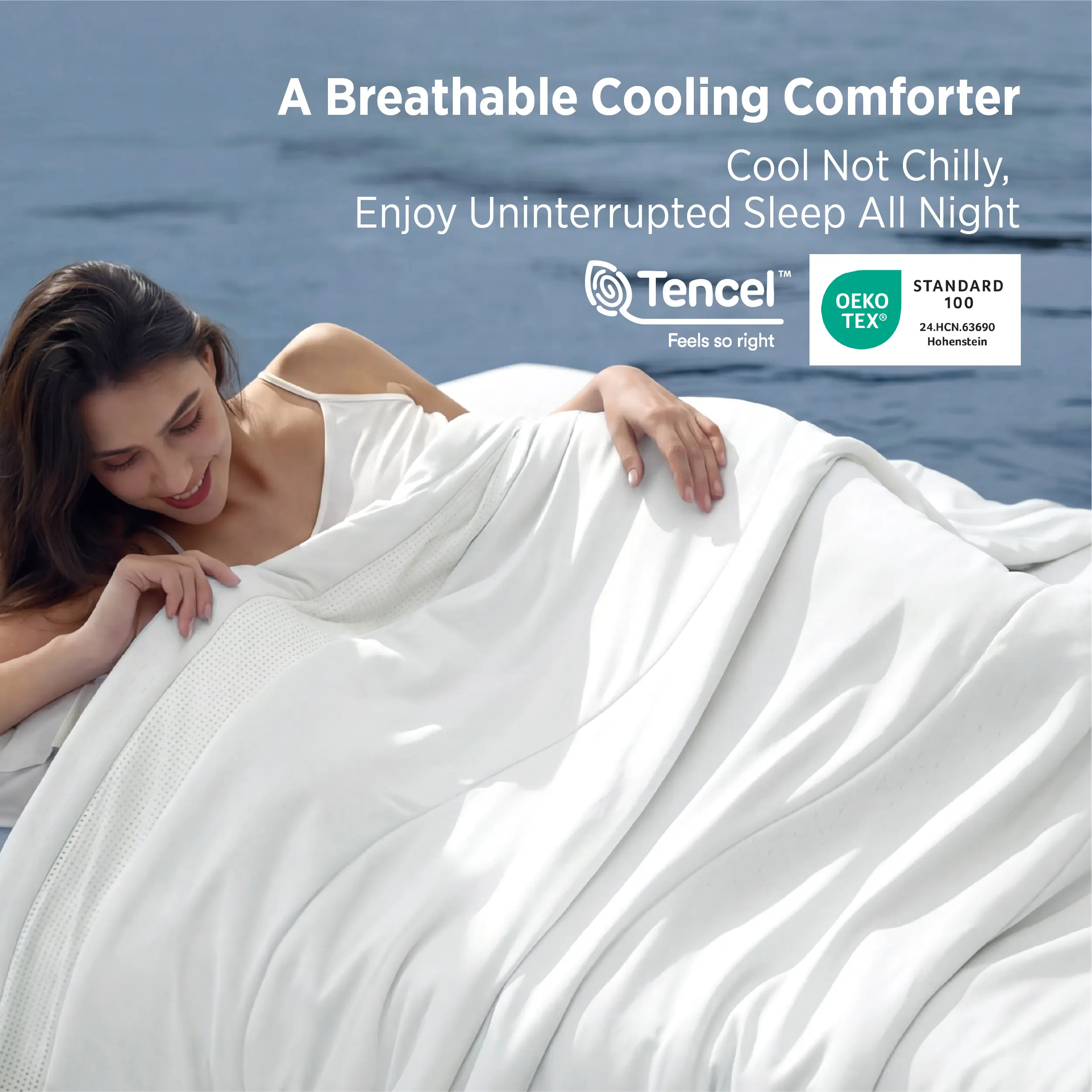 Bedsure Cooling Comforter - Breathable Duvet Insert for Hot Sleepers, Q-Max>0.45, 4X Breathable, CoolOxy Lightweight Bedding for Night Sweats