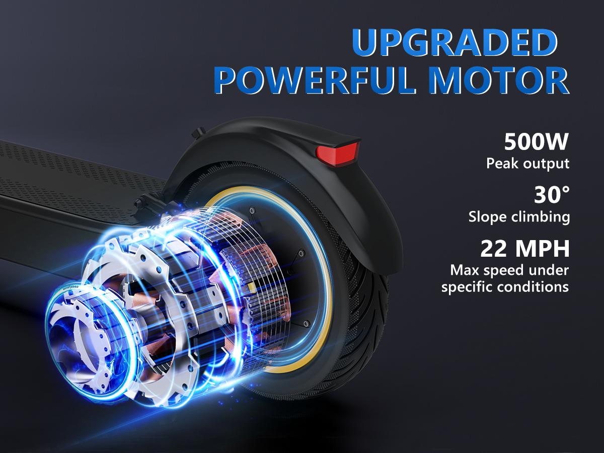 AOVOPRO Esmax High-Speed Electric Scooter 10-inch solid tires 500W motor with front and rear dual shock absorption, range of 22-30 miles, top speed of 22 mph, dual braking system, LED lights, app control, aluminum alloy frame, Springtok。 AOVOPRO Esmax High-Speed Electric Scooter 10-inch solid tires 500W motor with front and rear dual shock absorption, range of 22-30 miles, top speed of 22 mph, dual braking system, LED lights, app control, aluminum alloy frame, Springtok。