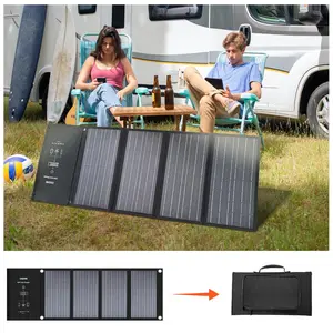 100w 18v Solar Panel Kit, Portable Folding Design, Outdoor Use, Includes Dc Charging Cable & Climbing Carabiners, Non-Rechargeable Battery, Foldable Solar Panels, Solar Power System
