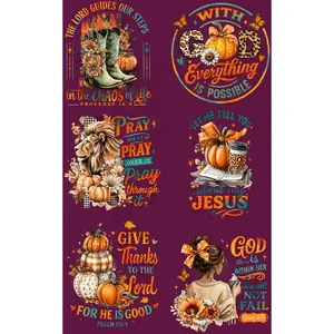 FALL- THE LORD GUIDES OUR STEPS (1) PREMADE GANGSHEET - 22X36 DTF TRANSFERS - DIRECT TO FILM