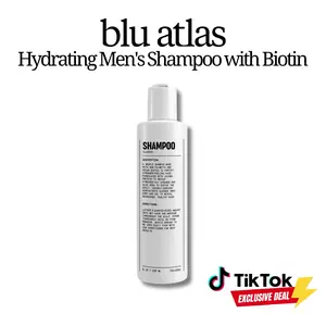 Blu Atlas Hydrating Men's Shampoo with Biotin | For All Hair Types - Gentle Cleansing, Deep Hydrating Shampoo, Vegan, Sulfate and Paraben-Free
