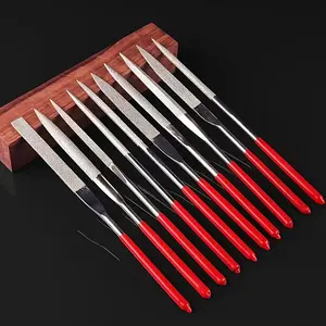Mini Needle File Set (10pcs/set), Artificial Diamond Coated Needle File Set, Suitable for Woodworking Tools, Ceramic, Glass, Jewelry, Hobby & Craft, Tool Kits, Hand Tools, Metal, Hardware, Handle