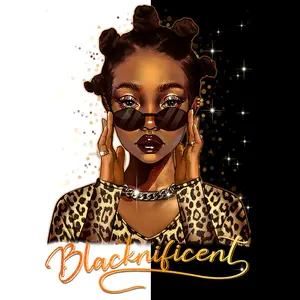 5-Pack or 10-Pack Blacknificent Bantu Knots DTF Heat Transfer for DIY T-Shirt Printing- white