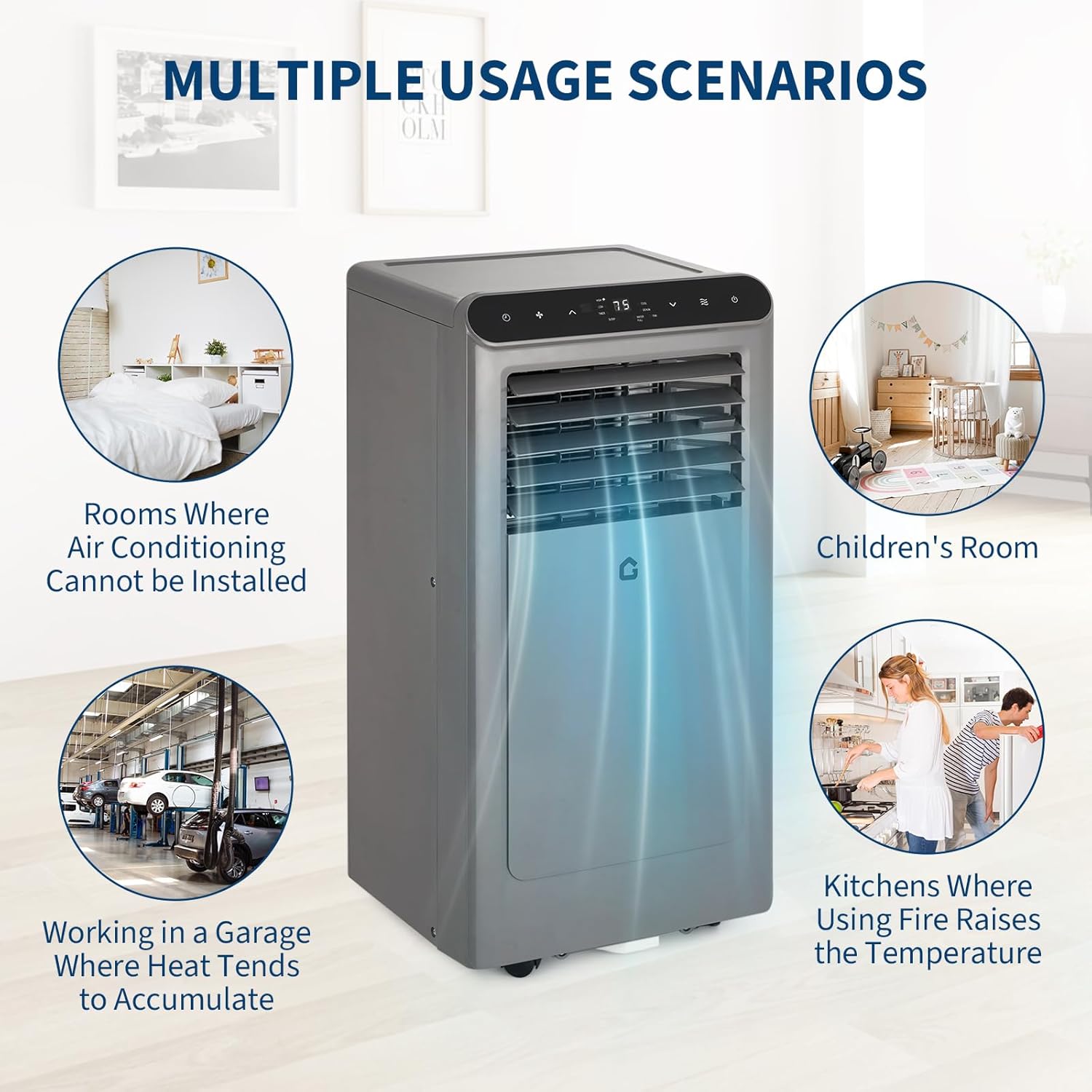 Garvee 10000 BTU Portable Air Conditioners, 4-In-1 Portable AC Unit for Rooms Up to 350 Sq. Ft, Dehumidifier, Fan, Energy Saving, Remote Control, 24 Hour Timer, Sleep Mode, for Bedroom/Office Garvee 10000 BTU Portable Air Conditioners, 4-In-1 Portable AC Unit for Rooms Up to 350 Sq. Ft, Dehumidifier, Fan, Energy Saving, Remote Control, 24 Hour Timer, Sleep Mode, for Bedroom/Office