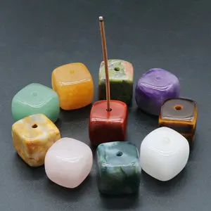 10pcs Random Natural Crystal Incense Holder Cube Holder