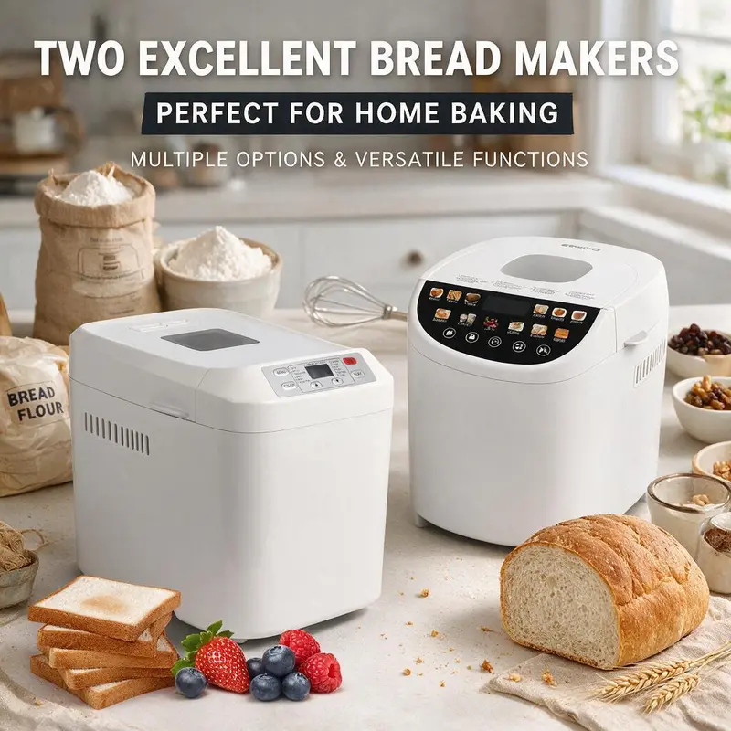 Automatic Breadmaker, 2LB 12-IN-1 120V Electric Kitchen Household Appliance with Gluten-Free Setting, Nonstick Pan, 2 Loaf Sizes, 13h Reserve, 1h Keep Warm, Countertop Bread Maker for Fresh Bread at Home