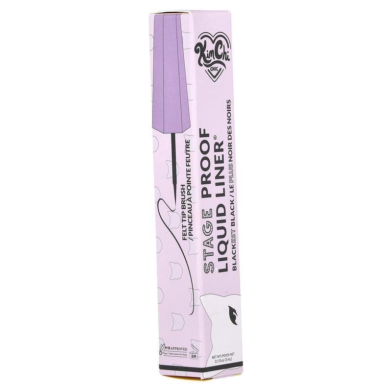 KimChi Chic Beauty Stage Proof Liquid Liner®, 02 Felt Tip Brush, Blackest Black , 0.1 fl oz (3 ml)