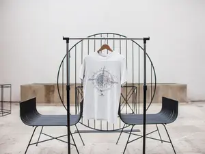 LA Synthesis - Music Compass - White - 100% Cotton Unisex T-Shirt Soft Breathable Everyday Tee